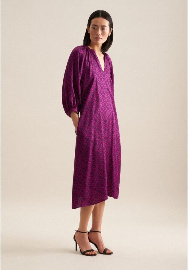 Seidensticker Zomerjurk Zwarte roos 3 4-mouwen ronde hals print - Foto 5