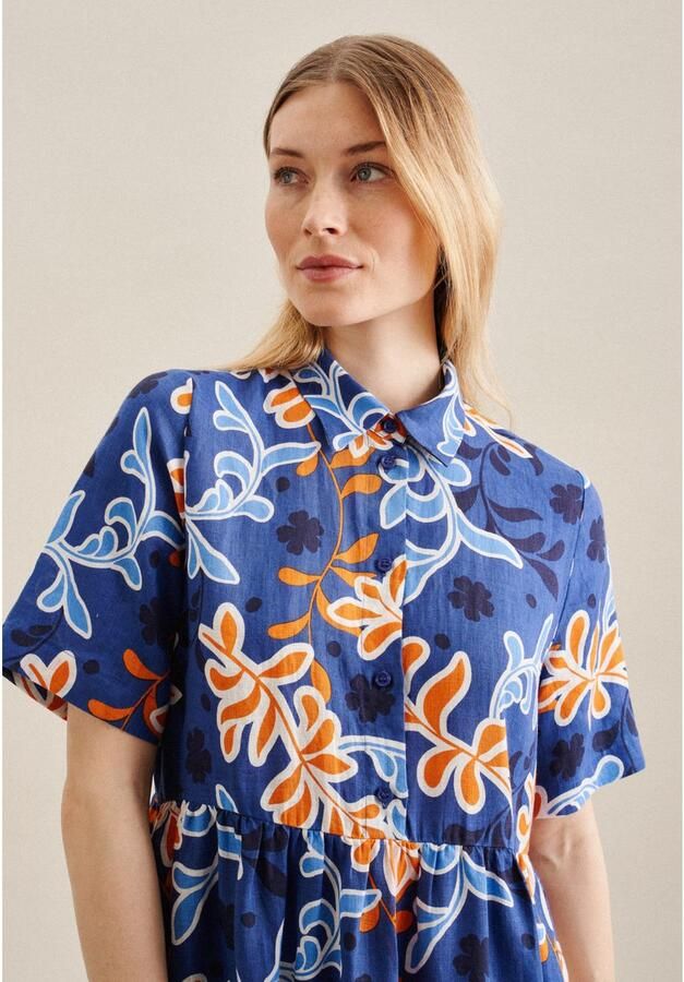 Seidensticker Linnen jurk met korte knoopsluiting model 'Washer!' - Foto 8