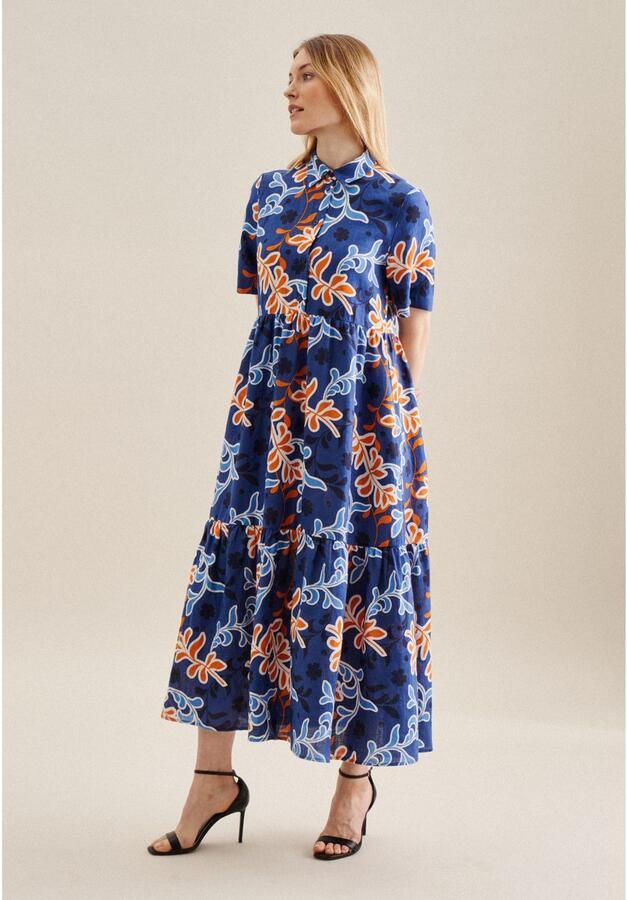 Seidensticker Linnen jurk met korte knoopsluiting model 'Washer!' - Foto 3