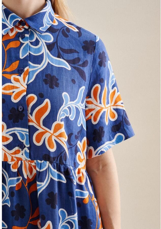 Seidensticker Linnen jurk met korte knoopsluiting model 'Washer!' - Foto 2