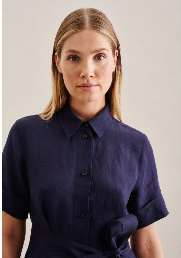 Seidensticker Zomerjurk Zwarte roos Korte mouwen kraag uni