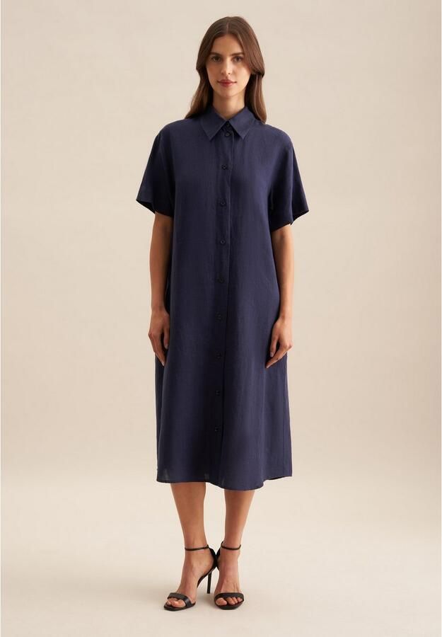 Seidensticker Zomerjurk Zwarte roos Korte mouwen ronde hals uni - Foto 5