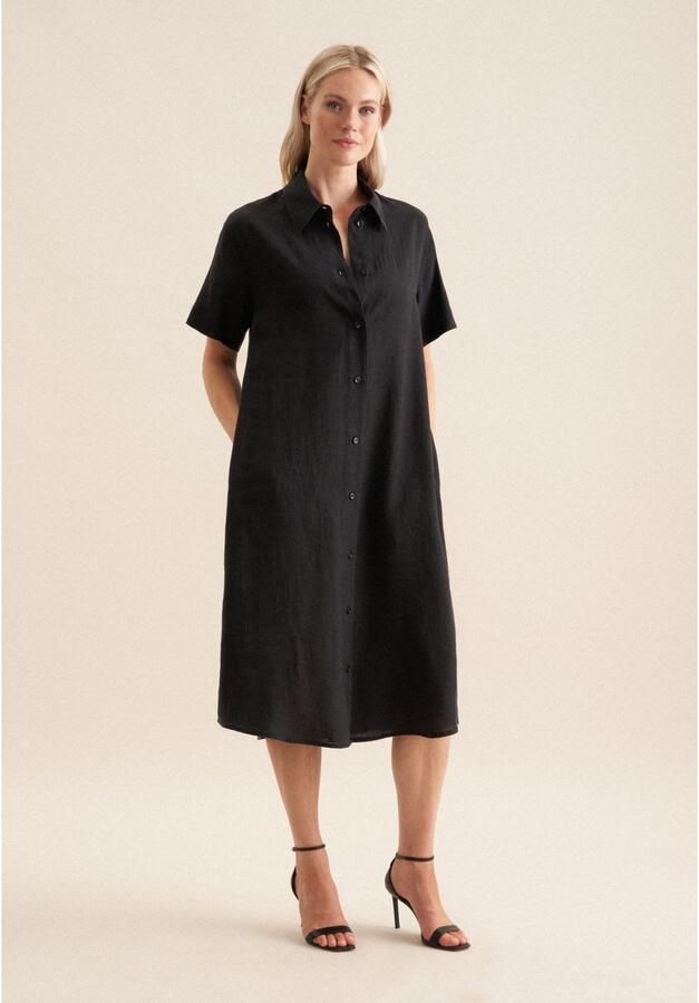 Seidensticker Zomerjurk Zwarte roos Korte mouwen ronde hals uni - Foto 4