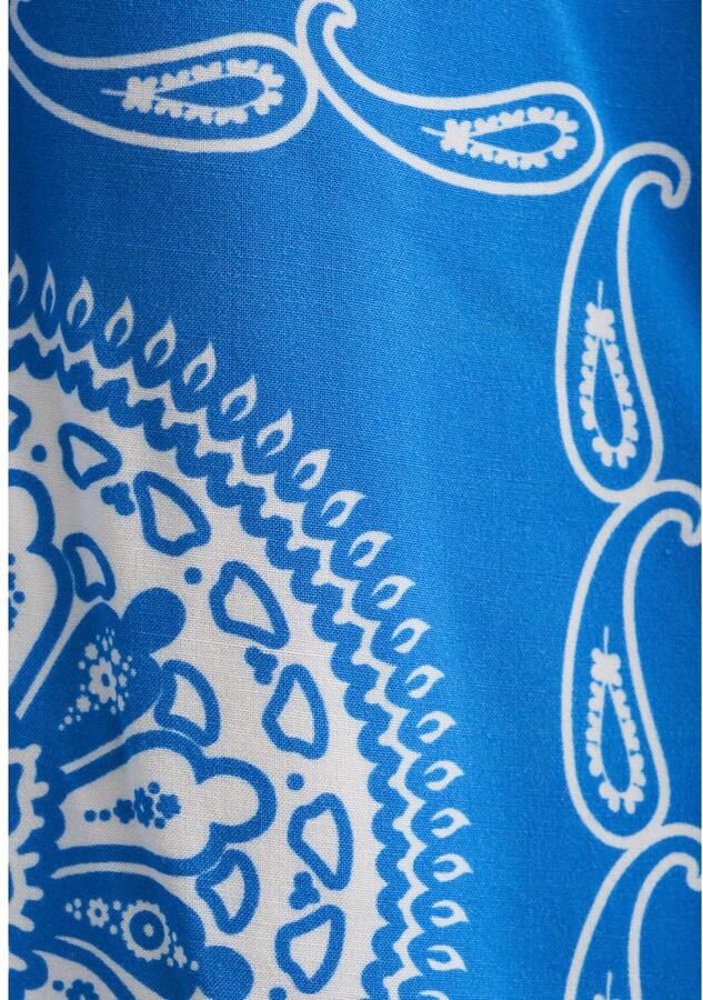 Seidensticker Zomerjurk Zwarte roos Langarm kraag sjaalprint