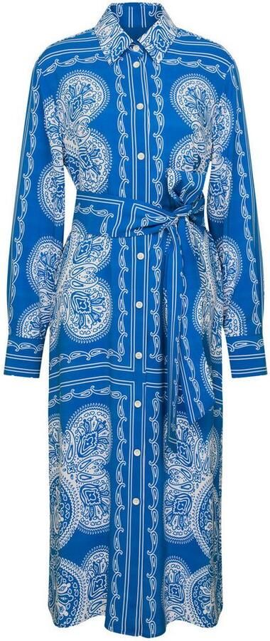 Seidensticker Zomerjurk Zwarte roos Langarm kraag sjaalprint - Foto 7