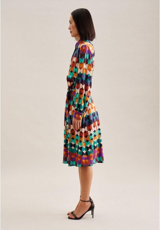 Seidensticker Zomerjurk Zwarte roos Lange mouwen kraag geometrische motieven - Foto 8