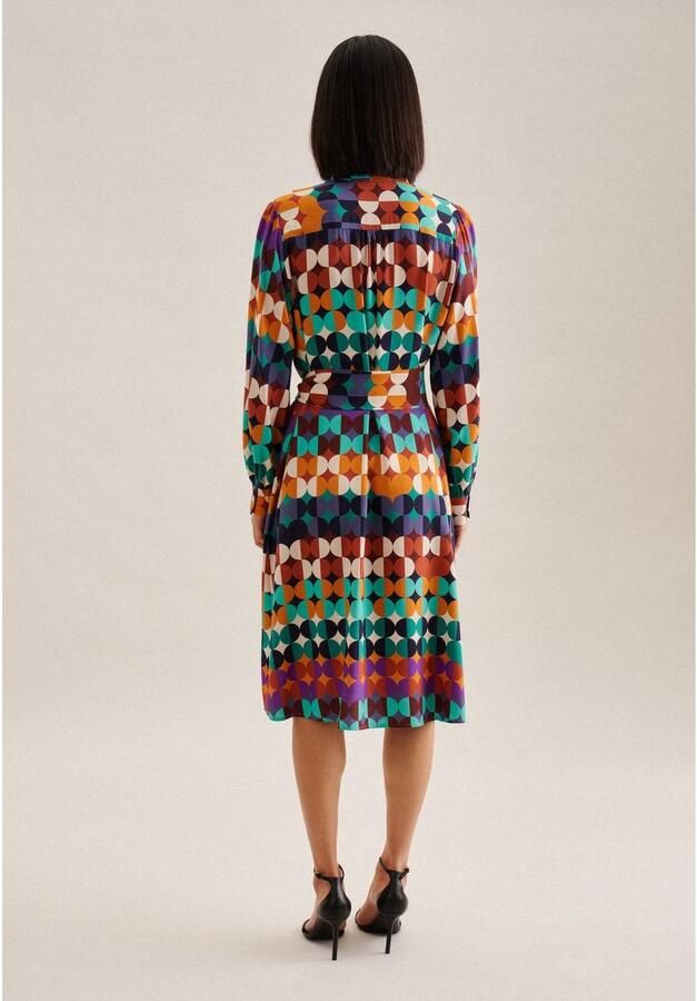 Seidensticker Zomerjurk Zwarte roos Lange mouwen kraag geometrische motieven - Foto 3