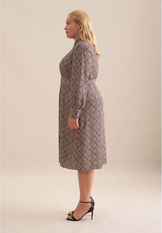 Seidensticker Zomerjurk Zwarte roos Lange mouwen kraag geometrische motieven - Foto 6