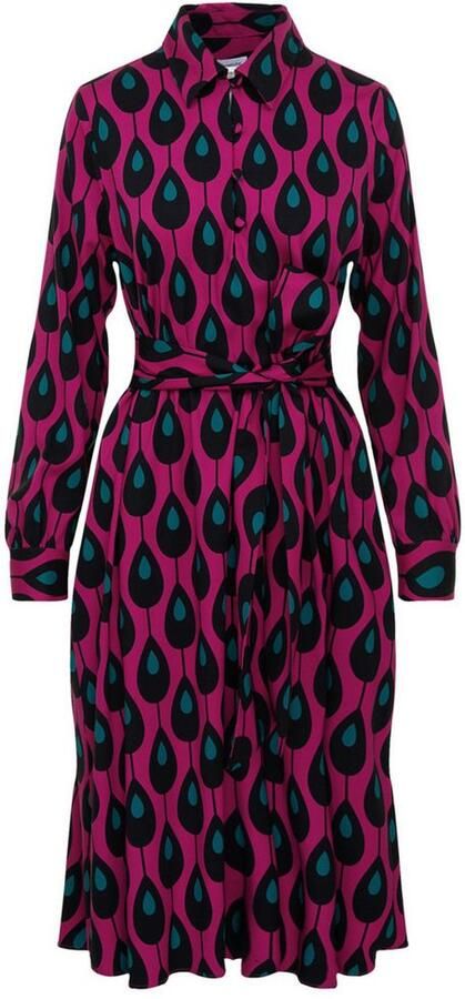 Seidensticker Zomerjurk Zwarte roos Lange mouwen kraag print - Foto 7