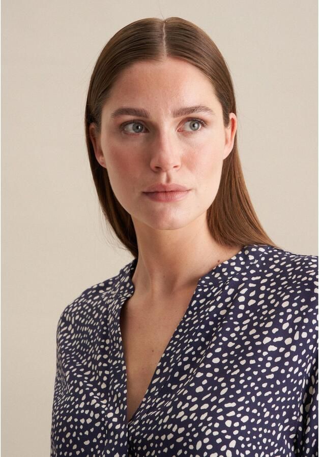 Seidensticker Zomerjurk Zwarte roos Lange mouwen kraag print - Foto 7