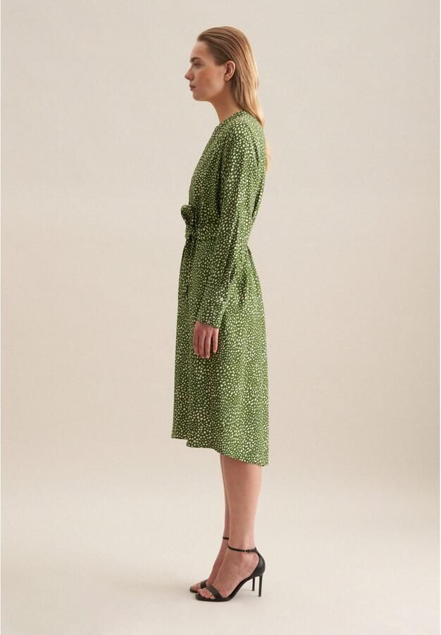 Seidensticker Zomerjurk Zwarte roos Lange mouwen kraag print - Foto 4