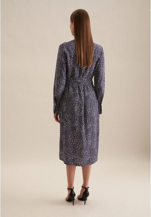 Seidensticker Zomerjurk Zwarte roos Lange mouwen kraag print - Foto 2