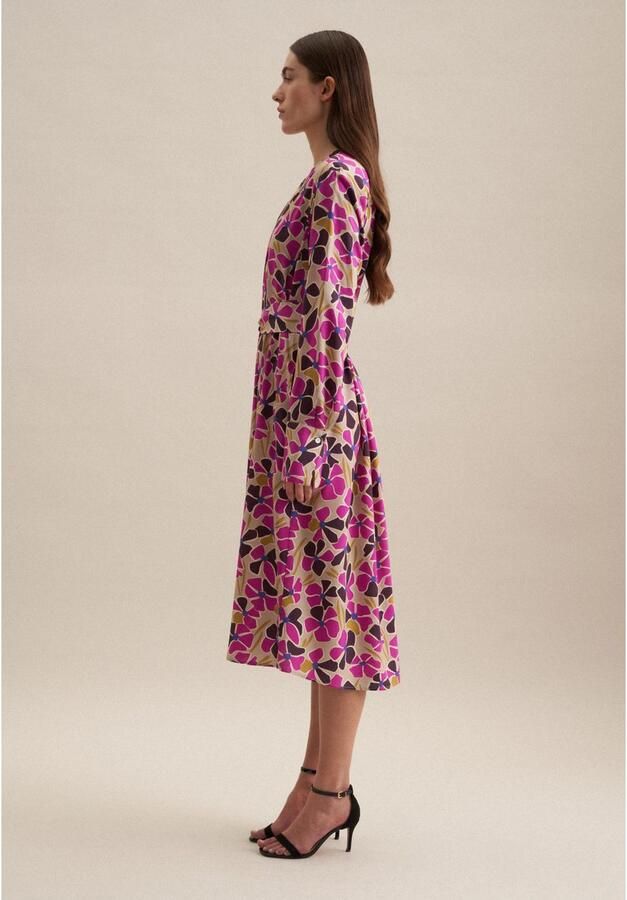 Seidensticker Zomerjurk Zwarte roos Lange mouwen kraag print - Foto 6