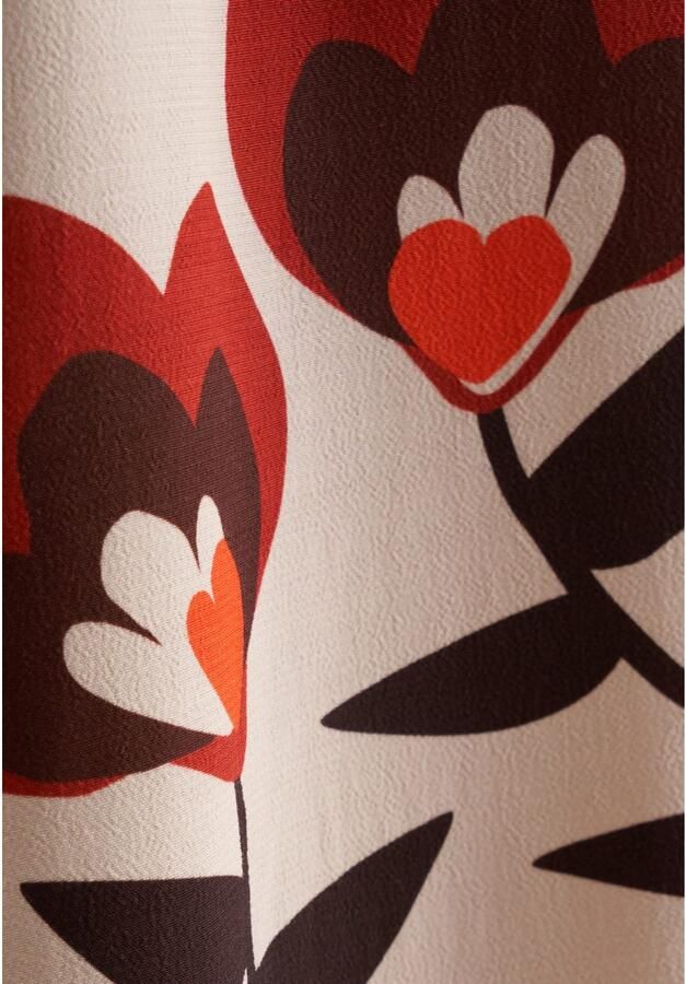 Seidensticker Zomerjurk Zwarte roos Lange mouwen kraag print - Foto 4
