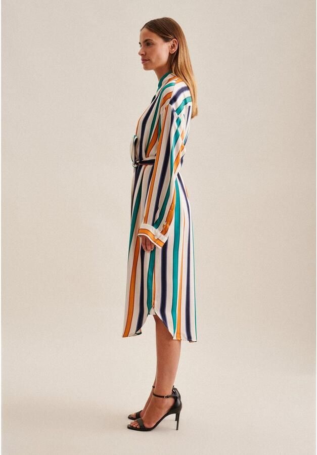 Seidensticker Zomerjurk Zwarte roos Lange mouwen kraag strepen - Foto 5