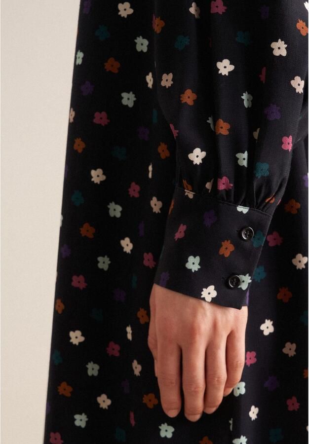 Seidensticker Zomerjurk Zwarte roos Lange mouwen ronde hals print - Foto 7