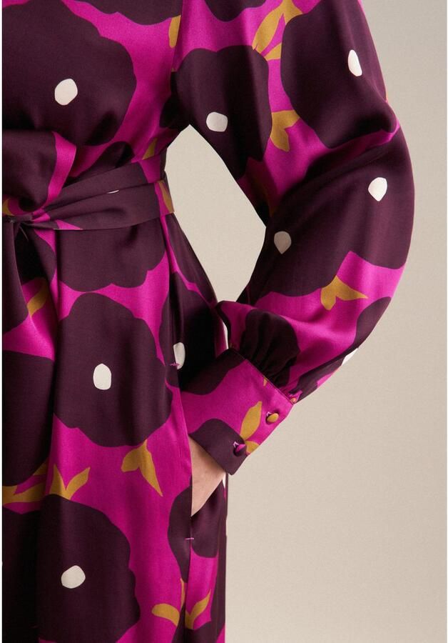 Seidensticker Zomerjurk Zwarte roos Lange mouwen ronde hals print - Foto 8