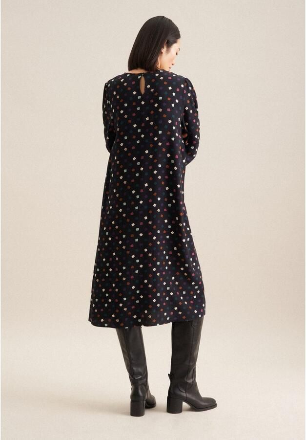 Seidensticker Zomerjurk Zwarte roos Lange mouwen ronde hals print - Foto 2