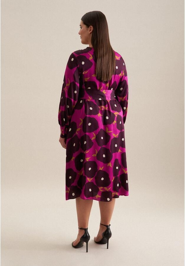 Seidensticker Zomerjurk Zwarte roos Lange mouwen ronde hals print - Foto 3