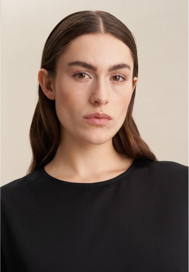 Seidensticker Zomerjurk Zwarte roos Lange mouwen ronde hals uni - Foto 3