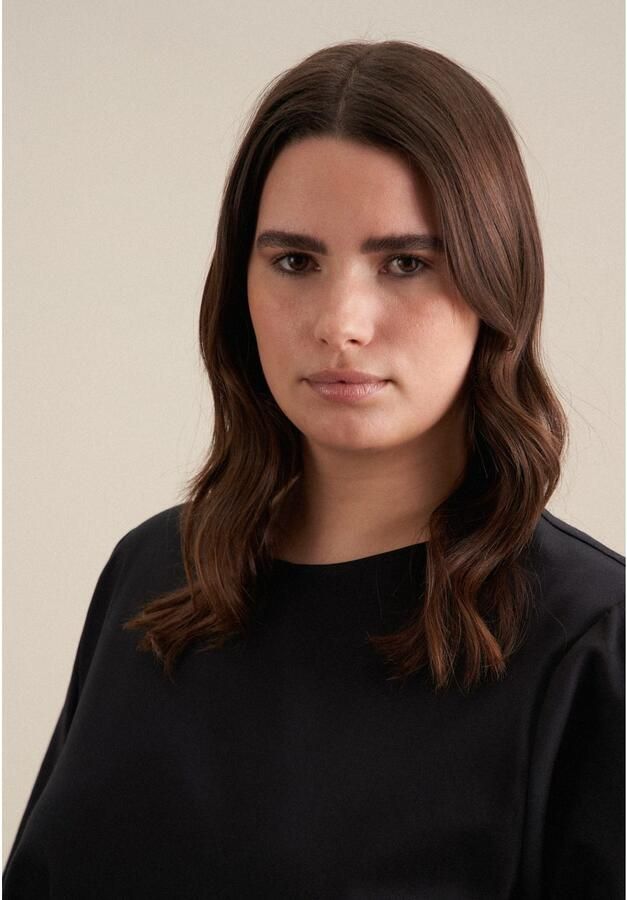 Seidensticker Zomerjurk Zwarte roos Lange mouwen ronde hals uni