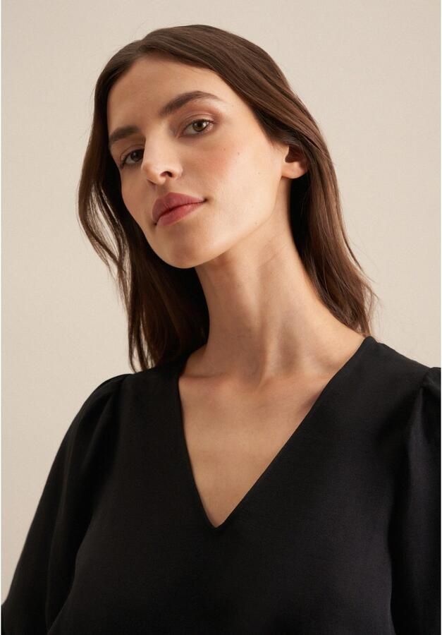 Seidensticker Zomerjurk Zwarte roos Lange mouwen V-hals uni - Foto 2