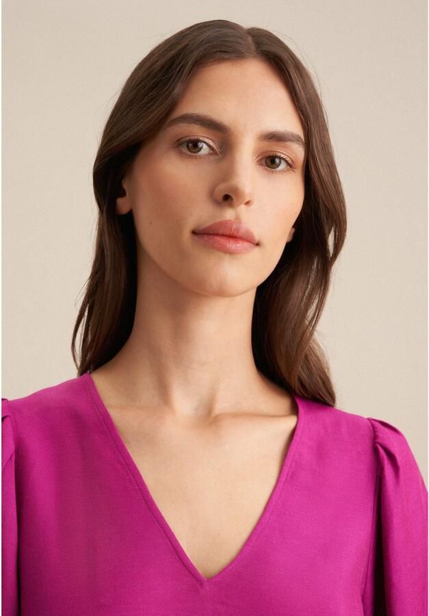 Seidensticker Zomerjurk Zwarte roos Lange mouwen V-hals uni