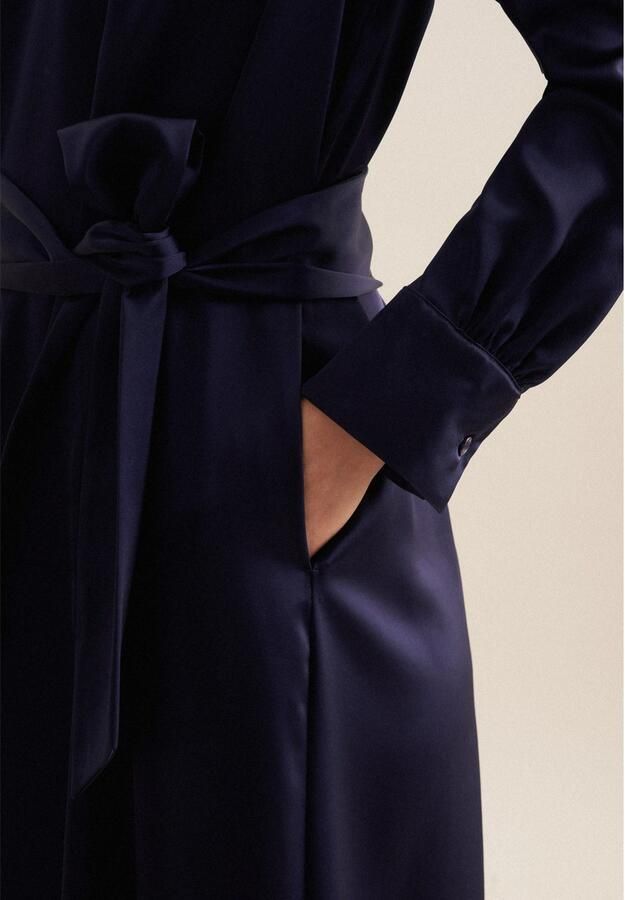 Seidensticker Zomerjurk Zwarte roos Lange mouwen V-hals uni - Foto 4