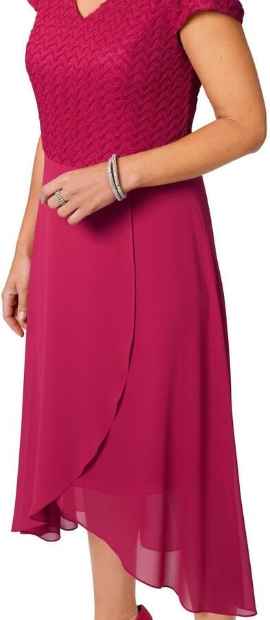 Select! By Hermann Lange Jerseyjurk Zomerjurk dubbellaagse rok met asymetrische zoomvoering