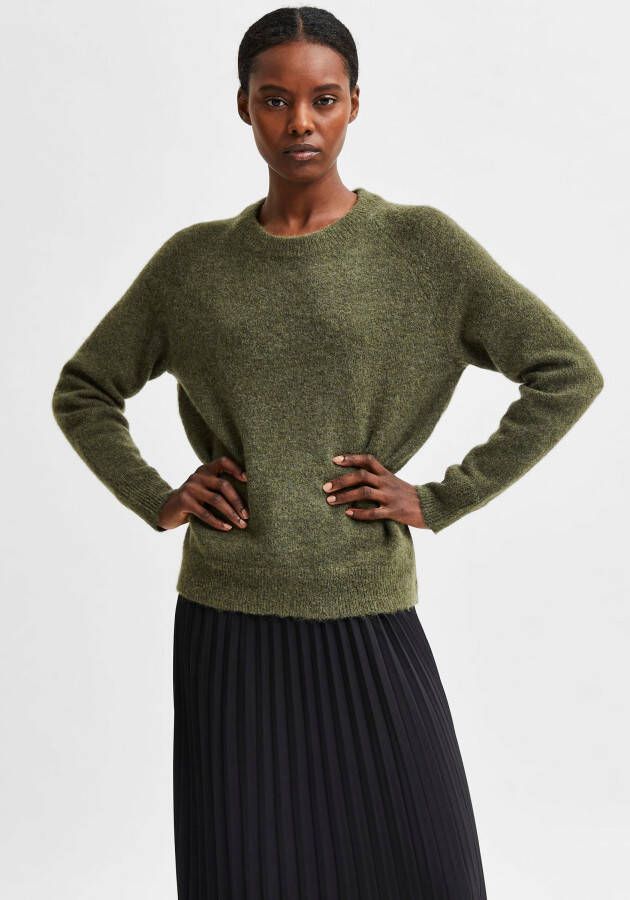 SELECTED FEMME Trui met ronde hals SLFLULU in gemêleerde look