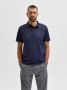 SELECTED HOMME Heren Polo's & T-shirts Slhleroy Coolmax Ss Polo B Donkerblauw - Thumbnail 2