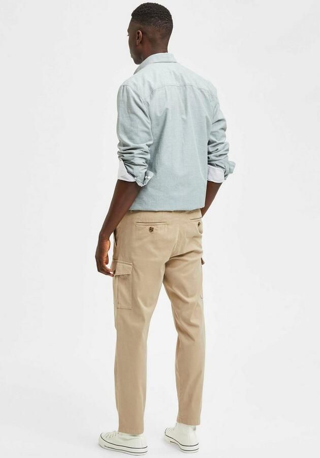Selected Homme Slim tapered fit cargobroek met stretch model 'Wick' - Foto 3