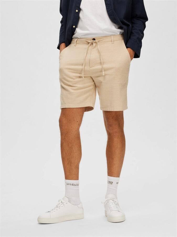 Selected Homme Beige Korte Broek Slhcomfort-brody Linen Shorts - Foto 9