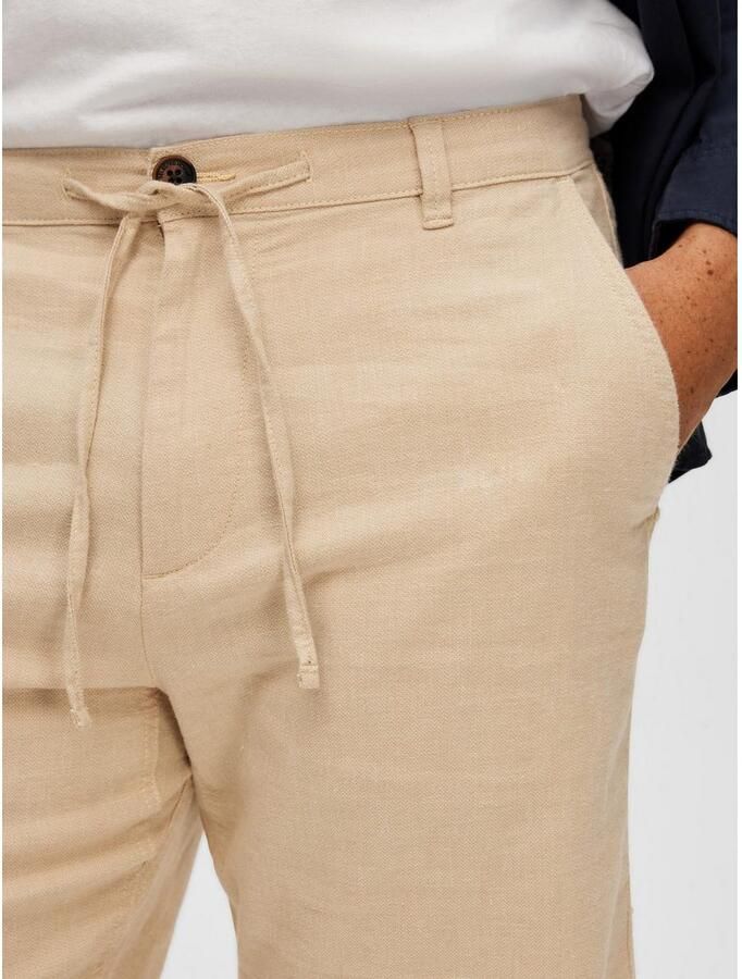 Selected Homme Beige Korte Broek Slhcomfort-brody Linen Shorts - Foto 4