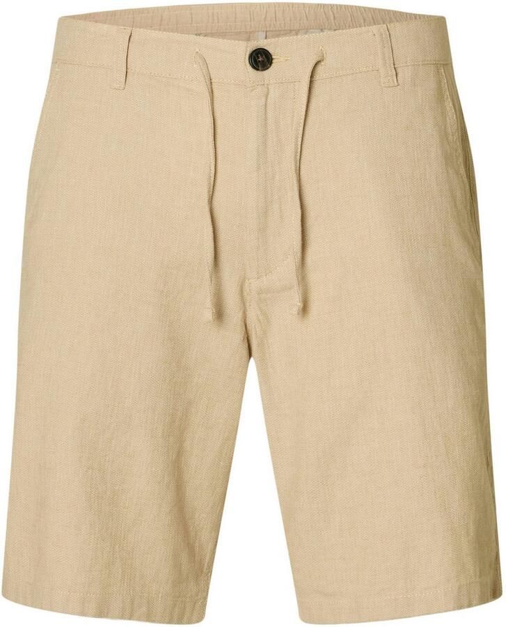 Selected Homme Beige Korte Broek Slhcomfort-brody Linen Shorts - Foto 3