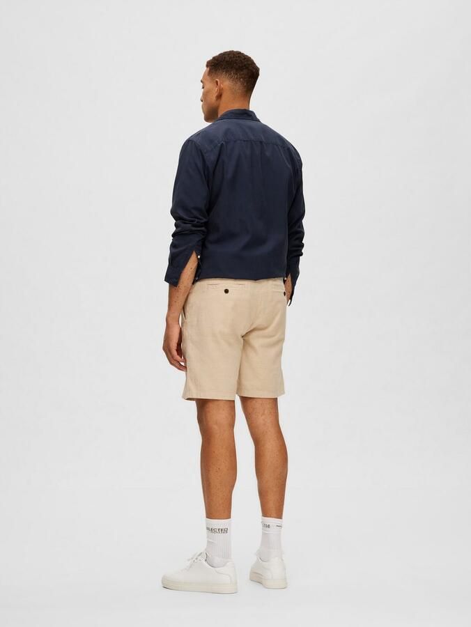 Selected Homme Beige Korte Broek Slhcomfort-brody Linen Shorts - Foto 6