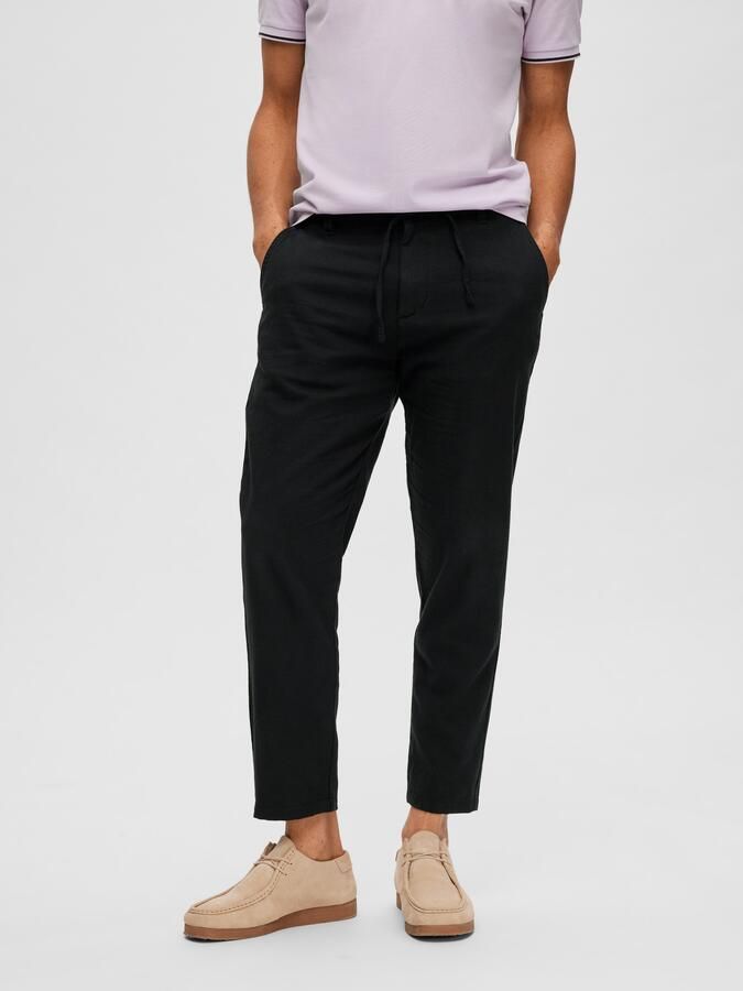 Selected Homme Slim tapered fit broek met tunnelkoord model 'Brody' - Foto 7