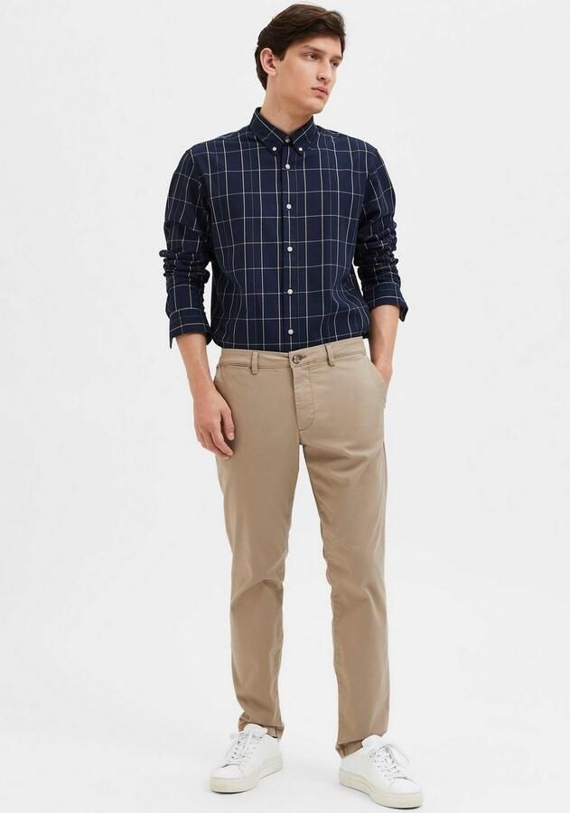 SELECTED HOMME Heren Broeken Slh175-slim New Miles Flex Pant Noos Beige - Foto 7