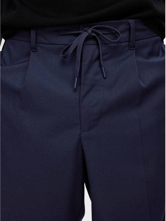 SELECTED HOMME Heren Broeken Slh190-reg Tapered Leroy Pleat Pant Donkerblauw - Foto 5