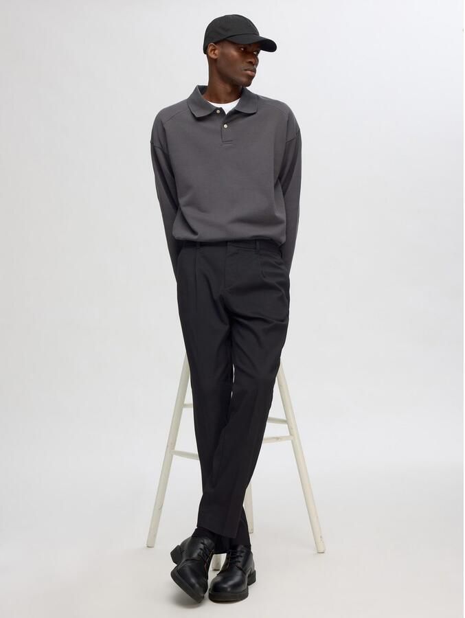 Selected Homme Tapered fit stoffen broek met bandplooien model 'LEROY' - Foto 2