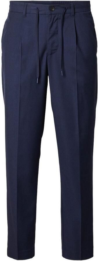 SELECTED HOMME Heren Broeken Slh190-reg Tapered Leroy Pleat Pant Donkerblauw - Foto 9