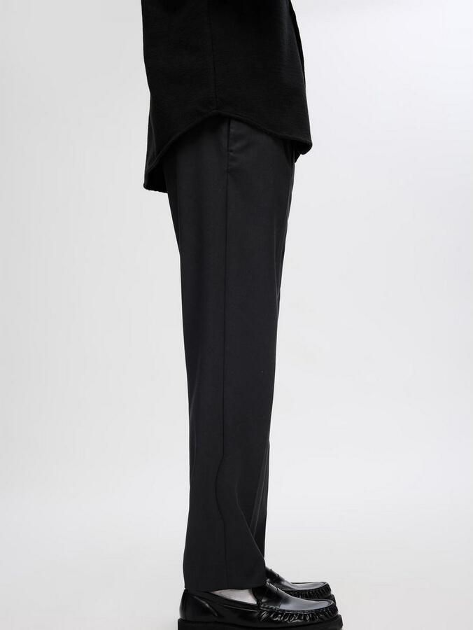 Selected Homme Tapered fit stoffen broek met bandplooien model 'LEROY' - Foto 3