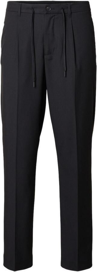 Selected Homme Tapered fit stoffen broek met bandplooien model 'LEROY' - Foto 9