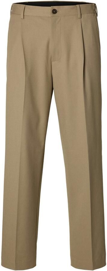 Selected Homme Loose fit bandplooibroek met riemlussen model 'FINN' - Foto 9