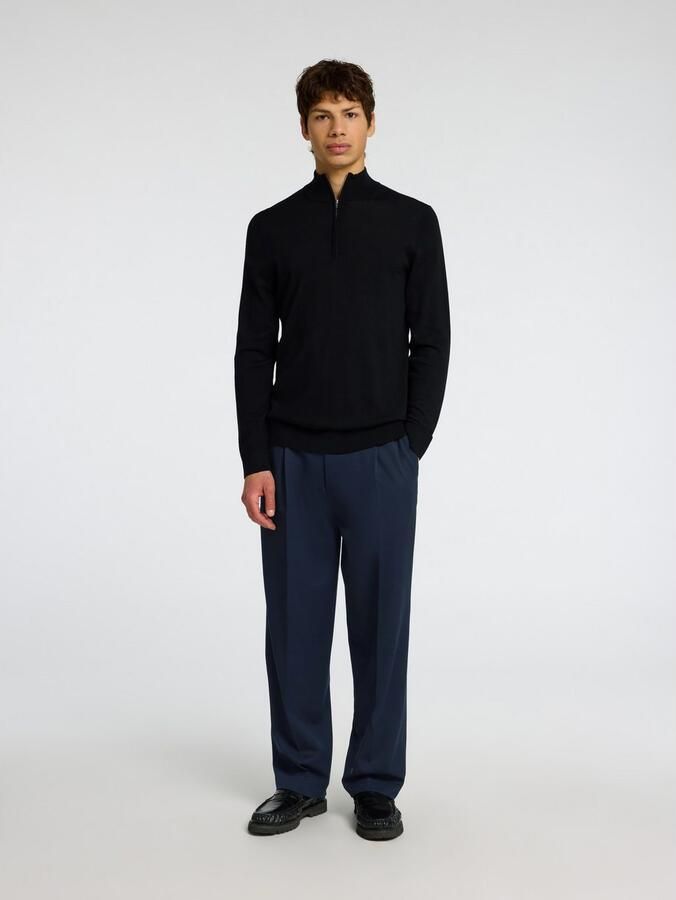 Selected Homme Loose fit bandplooibroek met riemlussen model 'FINN' - Foto 3