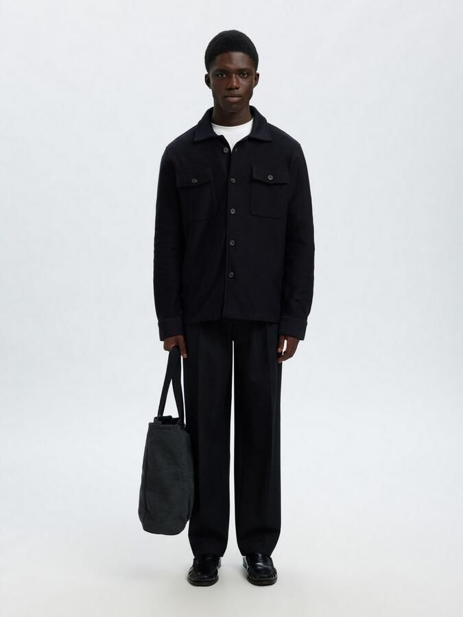 Selected Homme Loose fit bandplooibroek met riemlussen model 'FINN' - Foto 9