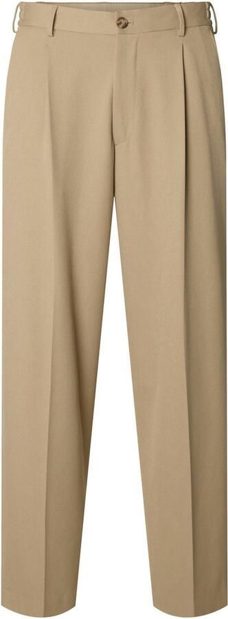 Selected Homme Loose fit bandplooibroek met riemlussen model 'FINN' - Foto 10