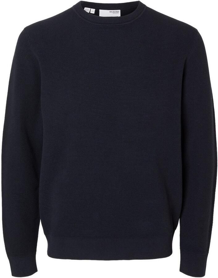 SELECTED HOMME Gebreide trui SLHROSS LS KNIT STRUCTURE CREW NECK NOOS