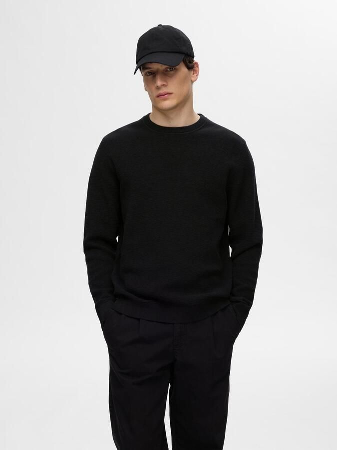 SELECTED HOMME Gebreide trui SLHROSS LS KNIT STRUCTURE CREW NECK NOOS - Foto 3