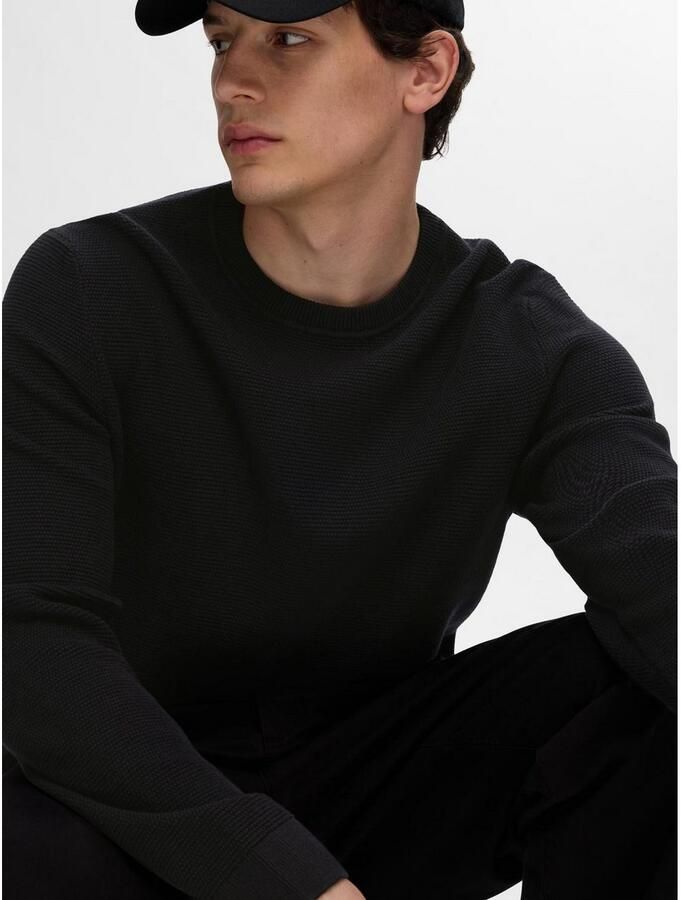 SELECTED HOMME Gebreide trui SLHROSS LS KNIT STRUCTURE CREW NECK NOOS - Foto 2